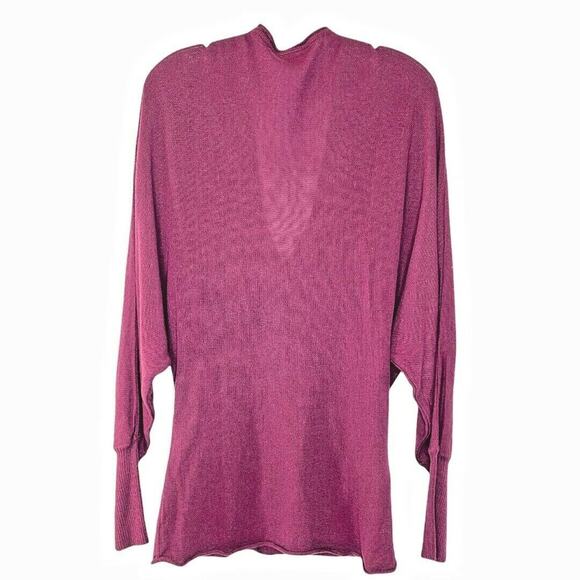 Tracy Reese 100% Wool V Neck Burgundy Knit Beaded Rhinestone Sweater Large - Picture 2 of 8